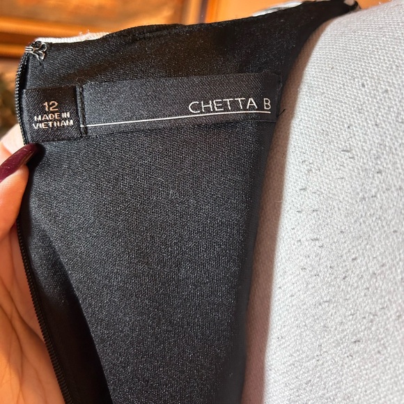 Chetta B. Black and White Striped Sleeveless Skater Dress - Picture 4 of 8